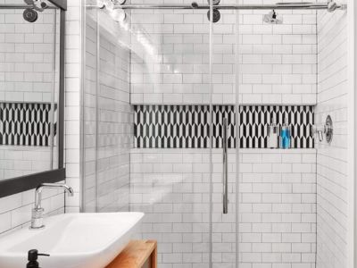 White Subway Tiles with Bold Patterns